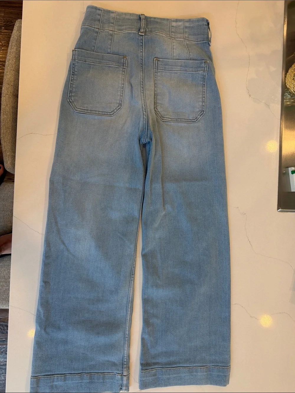 The Collette Denim Cropped Wide-Leg Jeans by Maeve